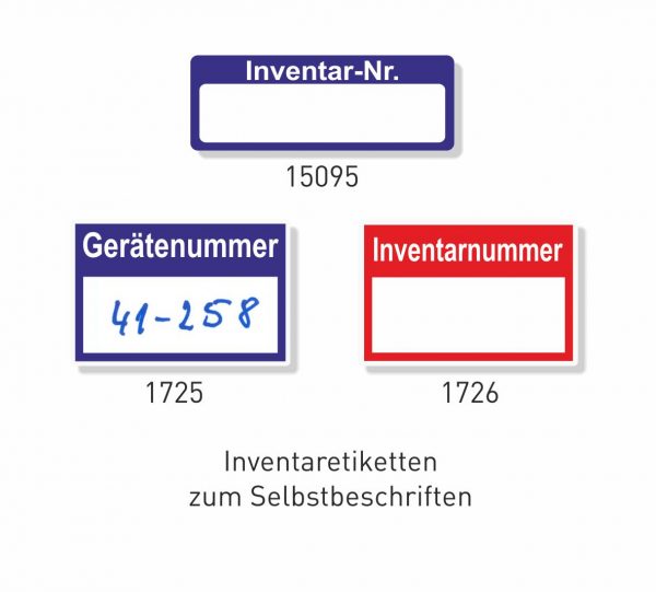 Inventar- und Nummeretiketten aus Haftfolie