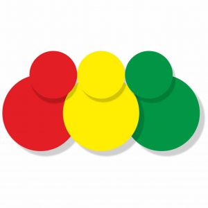 Kennzeichnungspunkte aus Haftfolie - rot, gelb, grün